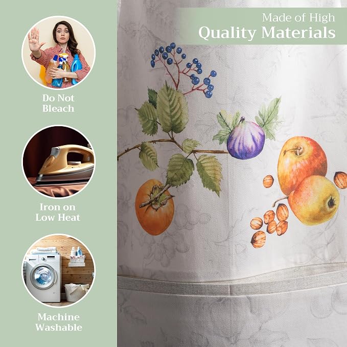 Maison d' Hermine Aprons for women with Pocket 100% Cotton (27.50"x31.50") | Adjustable Neck Strap & long ties Apron Men Chef Wedding Cooking Gardening Server Maid