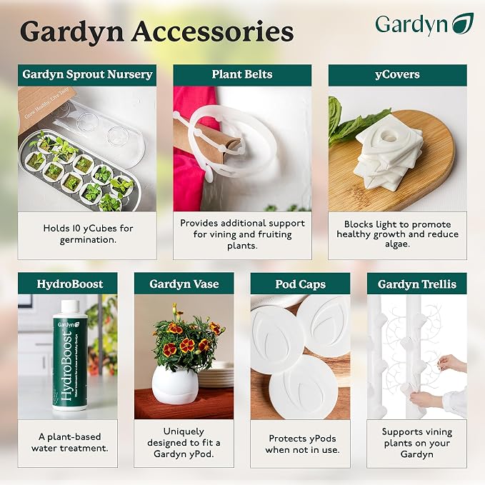 Gardyn Complete Microgreens Growing Kit - Indoor Herb Garden | Indoor hydroponics growing system nursery seed starter tray, 20 seed pads, bamboo wicks, 10 grow plates