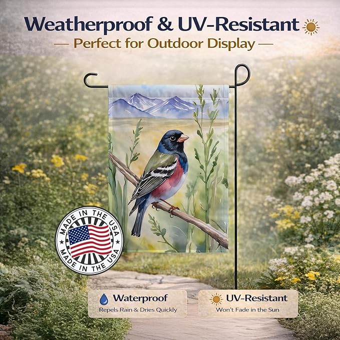 Caroline's Treasures Colorado Lark Bunting Garden Flag Mailbox Flag Decorative Yard Flag Banner Outside Patio Artwork Yard Flower Beds, Garden Size, Multicolor