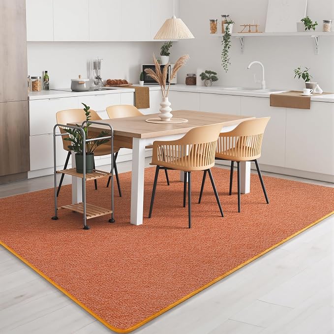 AROGAN 2x8 Runner Rug for Hallway, Long Runner Rugs Non Slip, Orange | Soft Washable Memory Foam Carpet for Bedroom, Non Slip Backing Runners Rug for Hallways, Kitchen, Bathroom, Entryway Home