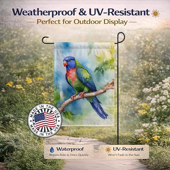 Caroline's Treasures Pionus Garden Flag Mailbox Flag Decorative Yard Flag Banner Outside Patio Artwork Yard Flower Beds, Garden Size, Multicolor