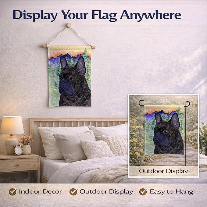 Caroline's Treasures SS8257GF French Bulldog Garden Flag Mailbox Flag Decorative Yard Flag Banner Outside Patio Artwork Yard Flower Beds, Garden Size, Multicolor