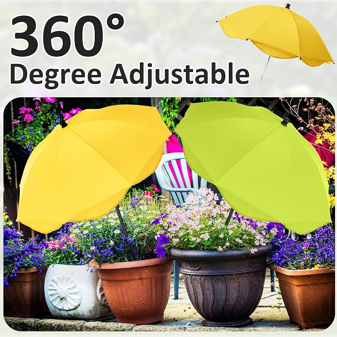 2pcs 26 Inch Plant Umbrellas for Outdoor Plants Garden Umbrella Shade for Potted Plant, Garden Bed Flower Pot Provide Shade to ‌defend Blazing Sun (Yellow,Green)