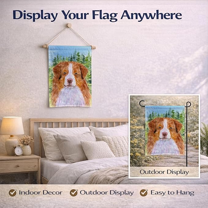 Caroline's Treasures SS8317GF Australian Shepherd Garden Flag Mailbox Flag Decorative Yard Flag Banner Outside Patio Artwork Yard Flower Beds, Garden Size, Multicolor