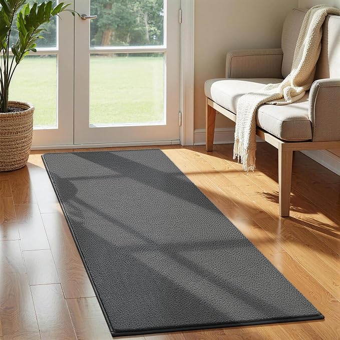 Vasofe 2x4 Hallway Runner Rug,Runner Rug Non Slip, Memory Foam Bedside Rugs | Indoor Thickened Carpet for Bedroom Dorm Kids Boys Room, Washable Medium Pile Shag Fluffy Carpets for Entrance Kitchen, Grey