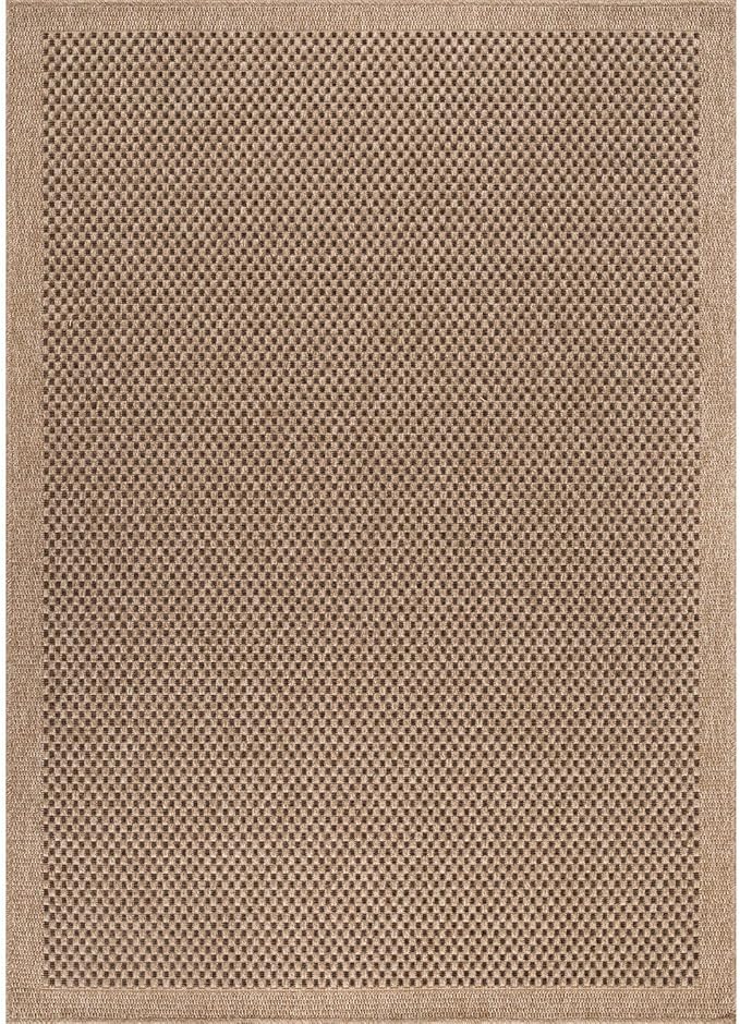 CAMILSON Easy Jute Rug 5x7, Indoor Outdoor Natural Color Fiber Area Rugs for Living Room Patio and Kitchen Rug, Sisal Boho Woven Design, Easy-Cleaning, Washable Outside Carpet Alfombras para(5 x 7)