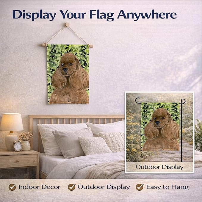 Caroline's Treasures SS8809GF Cocker Spaniel Garden Flag Mailbox Flag Decorative Yard Flag Banner Outside Patio Artwork Yard Flower Beds, Garden Size, Multicolor