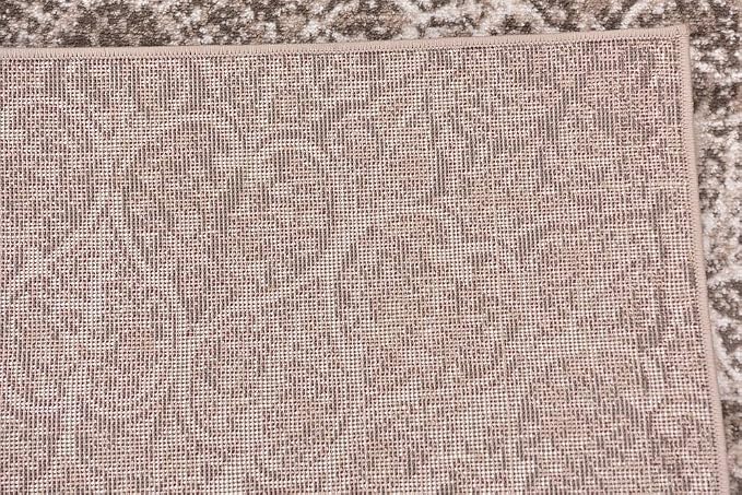 Unique Loom Sofia Collection Area Rug - Grace (3' 3" x 16' 5" Runner, Brown/ Ivory)