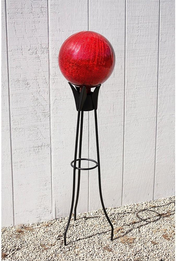 Achla Designs 10-Inch Crackle Gazing Globe Ball, Red
