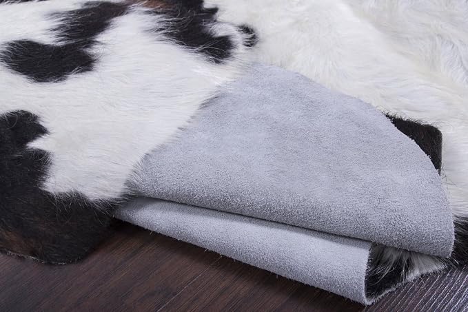 rodeo Genuine Cowhide Rug - Real Cow Hide Rug Large for Living Room & Bedroom - Western Rugs for a Natural Western Home Decor Ambiance - Rustic Cow Print Carpet Decor - 5x6 ft, Dark Tricolor