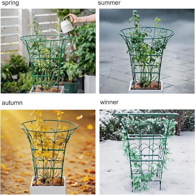 27.5“ Peony Supports for Outdoor Plants -Durable Metal Cages for Peonies, Dahlias & Hydrangeas - Sturdy Garden Stakes, Easy Assembly, Weather Resistant - Decorative Gift for Garden Enthusiasts