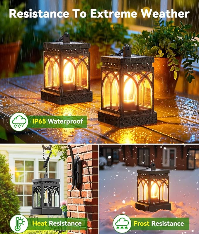 KOOPER 6 Pack Solar Lanterns Outdoor Waterproof, Brighter Hanging Solar Lantern Lights for Outside, Auto ON/Off Lanterns Decorative Outdoor for Garden Table Yard Path Tree Patio Lawn Decor, Gifts