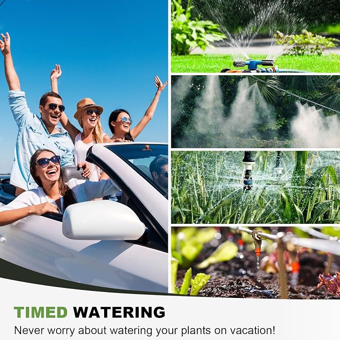 Water Timer for Outdoor Garden Hose, Sprinkler Timer for Garden Faucet with Auto/Manual/Rain Delay Mode, Sprinkler Irrigation Controller for Yard Lawn (1 Zones Brass Inlet & Outlet)