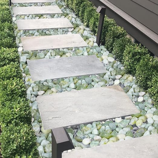 Pulovin 40 lbs Jade Pebbles for Indoor Plants, 2-3 Inch Polished River Rocks, Decorative Garden Rocks Outdoor Landscaping, Large Natural Stone for Walkways, Yard, Vases, Crafts