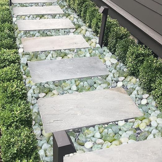 Pulovin 20 lbs Jade Pebbles for Indoor Plants, 2-3 Inch Polished River Rocks, Decorative Garden Rocks Outdoor Landscaping, Large Natural Stone for Walkways, Yard, Vases, Crafts
