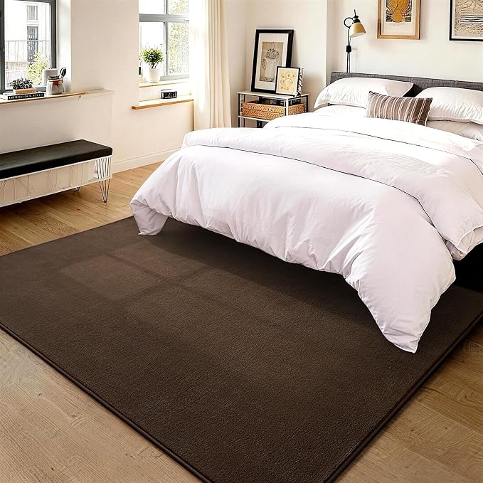 Vasofe Large Modern Area Rugs for Living Room Bedroom, 6x9 Rugs, Brown Rug | Soft Thickened Memory Foam Indoor Minimalist Carpets, Non-Slip Comfy Rugs for Boys Nursery Kids Room Classroom Playroom