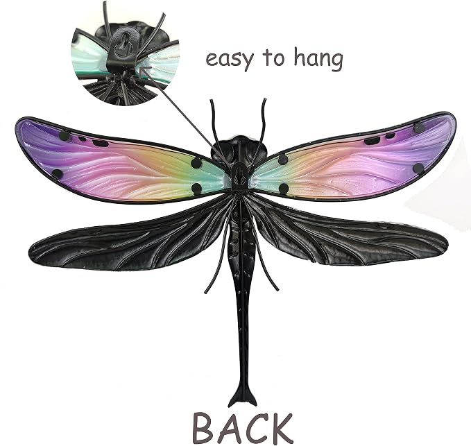 JOYBee Metal Dragonfly Wall Decor Outdoor Garden Fence Art,Hanging Decorations for Living Room, Bedroom