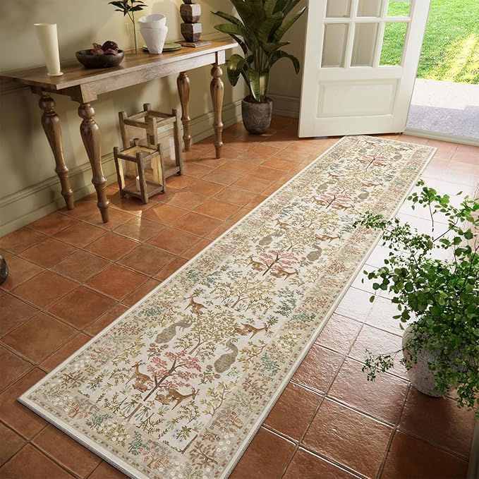 Runner Rug Washable Kitchen Runner: 2'x10' Hallway Runner Stain Resistant Non Slip Low Pile Soft Indoor Carpet Runners for Hallways Bedroom Entryway Farmhouse Bathroom Laundry Room