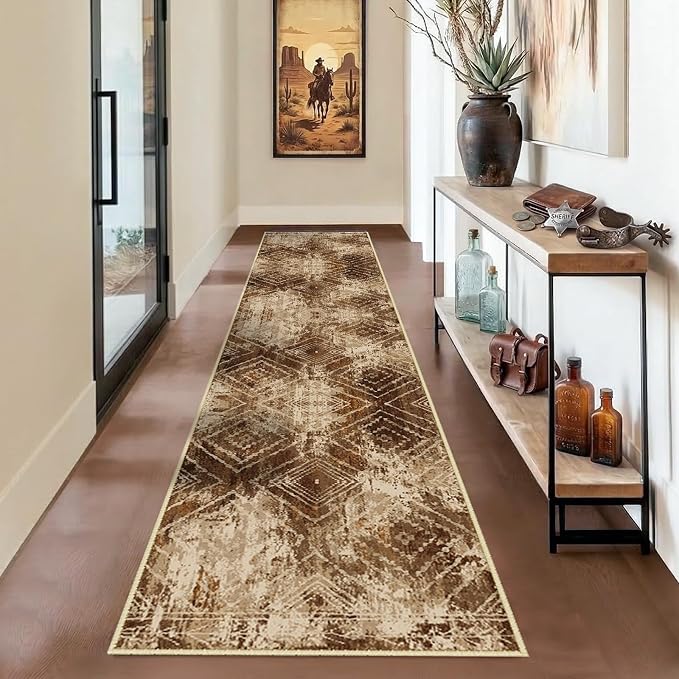2'x8' Washable Area Rug for Living Room Runner Cow Print | Soft Western No Slip Low Pile Print Foldable Indoor Small Rug for Kitchen entrance entryway hallway