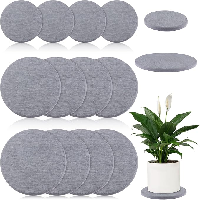 12Pcs Diatomaceous Earth Coaster 4/6/8inch Diatomite Plant Saucer Stone Plant Sourcer Instant Dry Water Absorbent Diatomite Tray Water Absorbent Plant Coasters Diatomaceous Earth Mat Absorbent Pad