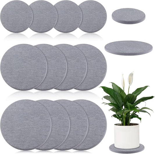 12Pcs Diatomaceous Earth Coaster 4/6/8inch Diatomite Plant Saucer Stone Plant Sourcer Instant Dry Water Absorbent Diatomite Tray Water Absorbent Plant Coasters Diatomaceous Earth Mat Absorbent Pad