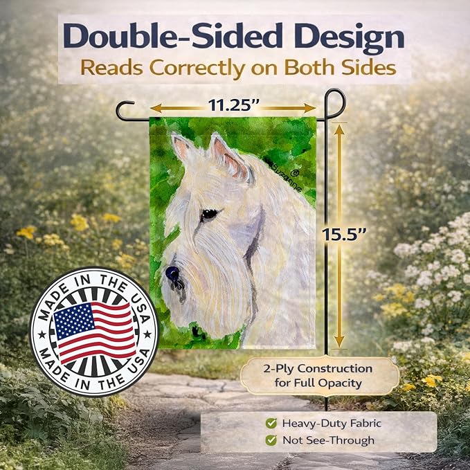 Caroline's Treasures SS8791GF Scottish Terrier Garden Flag Mailbox Flag Decorative Yard Flag Banner Outside Patio Artwork Yard Flower Beds, Garden Size, Multicolor