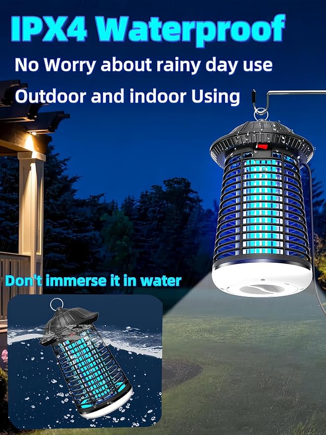 snanlen 4200V High-Powered Electric Bug Zapper Outdoor & Indoor with LED Attractant, Durable ABS Mosquito Zapper Outdoor, Plug-in Fly Trap & Mosquito Killer for Patio, Yard, Garden and Home