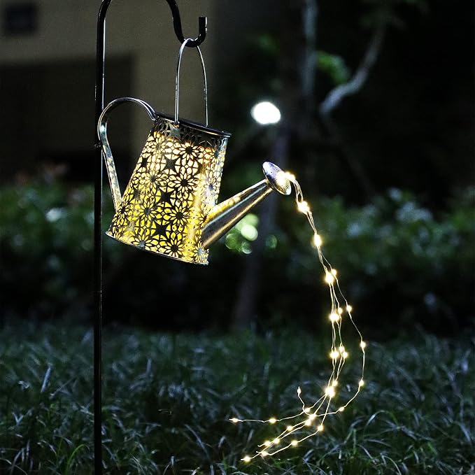 VOOKRY Solar Watering Can Lights, 2 Pack Retro Large Hanging Solar Lights Outdoor Decorative Waterproof Garden Decor for Outside Patio Yard Porch Lawn, Gifts for Mom Women Grandma Birthday