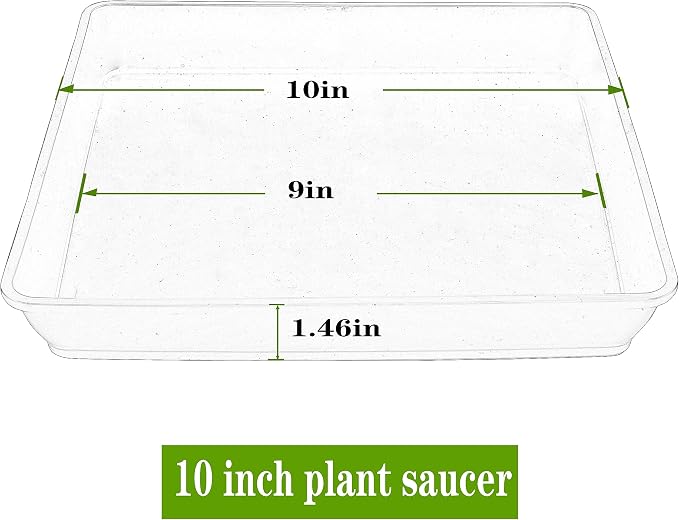 LWALRS Square Plant Saucer 10 Inch, 5 Pack Plastic Plant Water Dray Tray Plants, Pot Saucers for Plants Square Planters for Indoors and Outdoors Plants，Saucer for Plant Pots.
