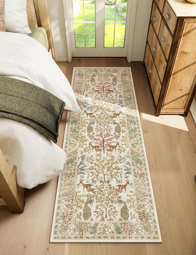 Runner Rugs Washable Kitchen Runner: 2'6"x8' Hallway Runner Rug Stain Resistant Non Slip Low Pile Soft Carpet Runners Rug for Bedroom Hallways Entryway Indoor Beside Bathroom Laundry Room