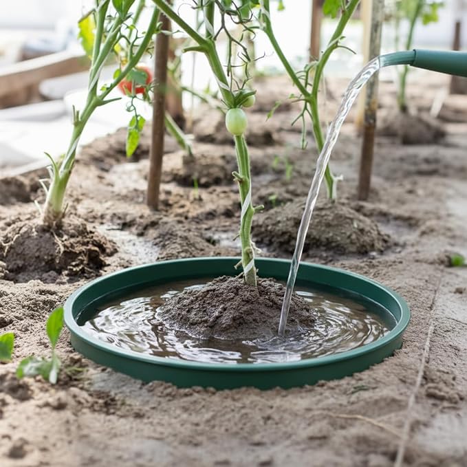 25 Inch Diameter Plant Support Ring, 6 Pack Plant Rings for Outdoor Gardens for Water Retention, Root Protection