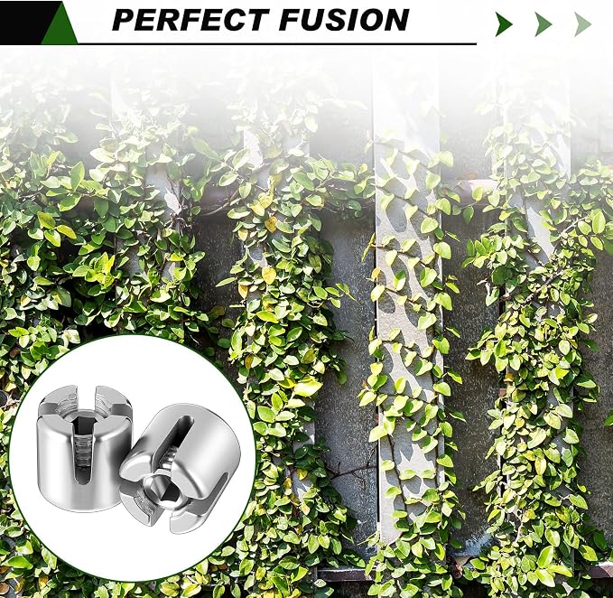 LEIFIDE 30 Pcs 1/8" Cable Cross Clamps T316 Stainless Steel Cross Clamps for Cable 3mm Wire Rope or Rod Fittings, Without Drilling Clips for Wire Trellis Kits