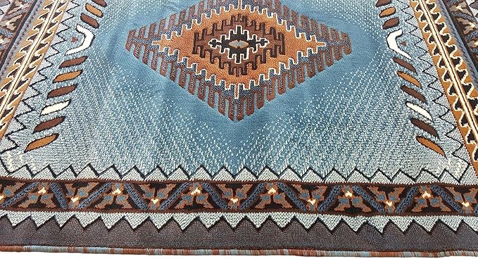 YHSF South West Native American Area Tribal Rug - Brown, 3' 10" x 5' 2" | Easy-Clean, Soft & Durable Tribal Rug for Living Room, Bedroom, Kitchen & More - Stain-Proof Runner for Home Decor