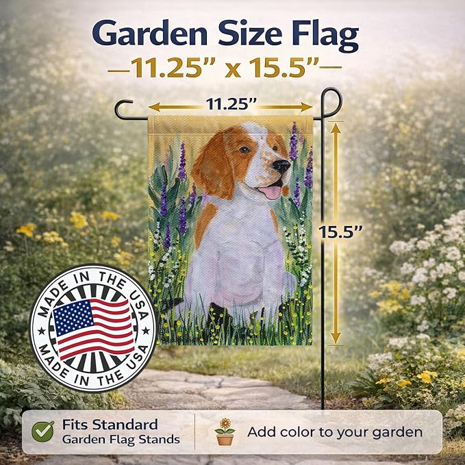 Caroline's Treasures SS8219GF Welsh Springer Spaniel Garden Flag Mailbox Flag Decorative Yard Flag Banner Outside Patio Artwork Yard Flower Beds, Garden Size, Multicolor