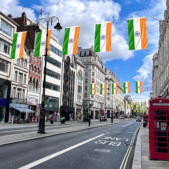 AhfuLife 2 Pcs India Flag Indian Flag 3x5 Ft, Large Indian National Flags for Outside - Double Side with Brass Eyelets for Olympic Party Decorations, Bar Garden Street Decoration Indoor Outdoor