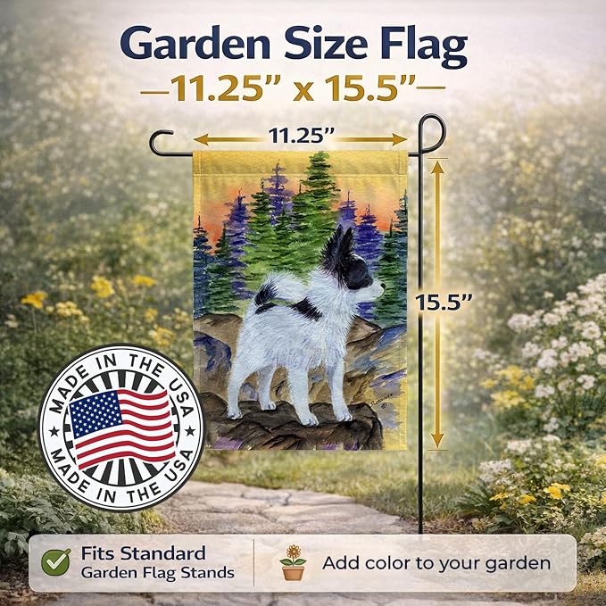 Caroline's Treasures SS8194GF Papillon Garden Flag Mailbox Flag Decorative Yard Flag Banner Outside Patio Artwork Yard Flower Beds, Garden Size, Multicolor