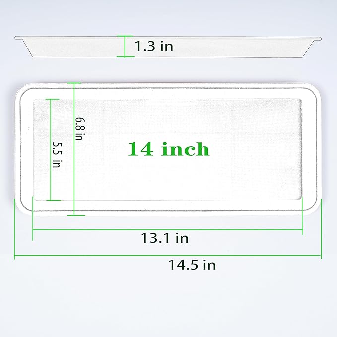 VUWEZ 6 Pack Plastic Plant Saucer, Rectangular, Indoors Outdoor, Drip Tray for Flower Pot, Windowsill (6 X 11 Inch, Clear)