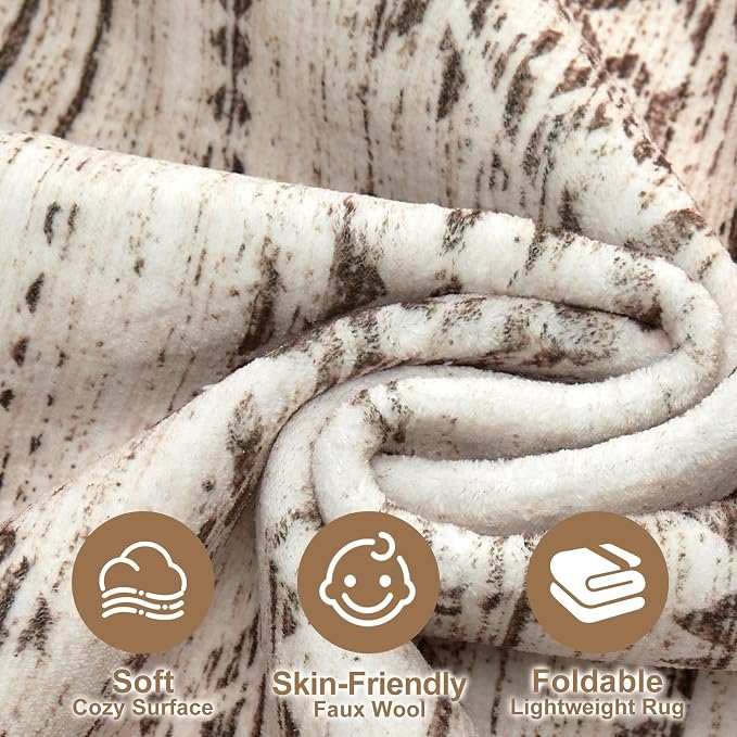 Nakagishi Boho 6x9 Area Rug Living Room Rugs Machine Washable Dark Brown | Soft, Pet & Kid Friendly, Carpet for Living Room/Bedroom/Office/Kitchen/Nursery, Daily Home Decor Stain Resistant Moroccan