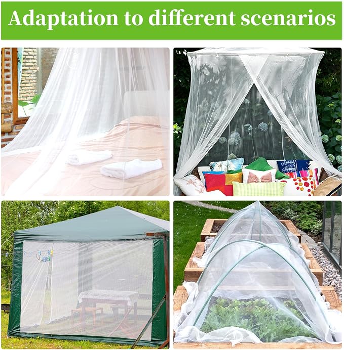78 x 10 Ft Mosquito Netting for Garden Patio, Breathable Mesh Net for Bird and Insect Protection, Plant Cover for Vegetables, Fruits and Flowers, White 3x24m