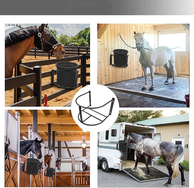 2 Pack Bucket Holder,5 Gallon Water and Feed Bucket Holder Wall Mounted Hanger for Horse,Goat,Sheep and Other Livestock,14.5x13.6x9.2 Inch