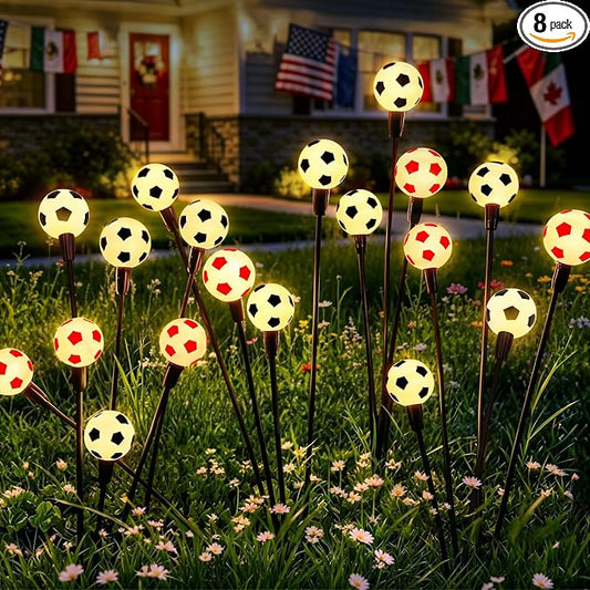 vignuto 2026 Solar Soccer Lights, 8 Packs 48LED, Solar Lights Outdoor Waterproof, World Cup Decorations, Garden Decor, Patio Decor, Unique Decor for Soccer Game.
