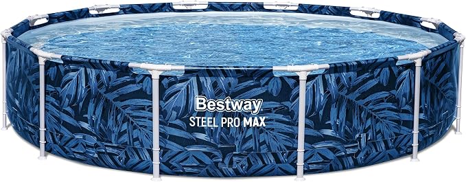 Bestway: Steel Pro MAX - Round Swimming Pool Set - 12' x 30" Tropical - Above Ground, Tritech Construction, Filter Pump, Steel Frame, Click-Assembly