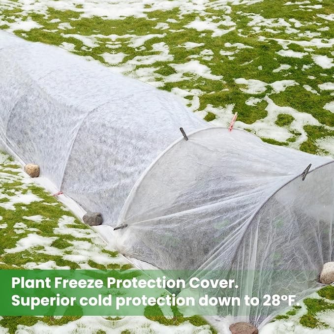 Plant Covers Freeze Protection, 10ft x 33ft Winter Frost Cloth Blankets for Outdoor Plants, 1.05oz/yd² Floating Row Cover Frost Protection for Gardens, Vegetables, Tree, Snow