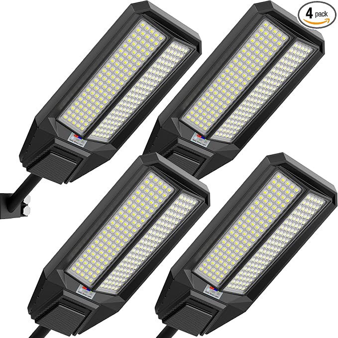 loyoele Ultra-Bright Solar Street Light with Motion Sensor,12000W Commercial Outdoor Solar Security Light, IP67 Waterproof, Dusk-to-Dawn LED Flood Light for Yard, Parking Lot, Driveway, Barn, Garden