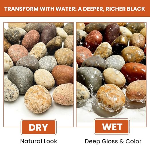 1-2 Inch White River Rocks, 12LB Polished Natural Decorative Pebbles for Indoor Plants, Planters, Vase Fillers, Fish Tank Rocks, Aquarium Decor, Garden Landscaping & Outdoor DIY