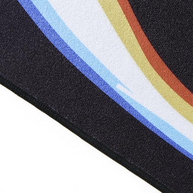 Trippy Abstract 4x6 Area Rug Ultra Thin Flatweave Funky Aesthetic Minimalist Geometry Swirl Bedroom Rug Colorful Black White, Retro Cool Washable Carpet for Kitchen Entryway Living Room Dorm