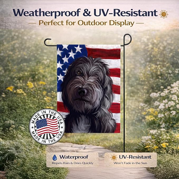 Caroline's Treasures CK6601GF Lagotto Romagnolo American Flag Garden Flag Mailbox Flag Decorative Yard Flag Banner Outside Patio Artwork Yard Flower Beds, Garden Size, Multicolor