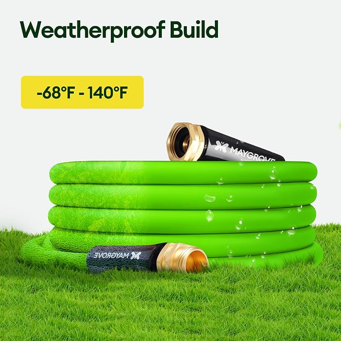 Maygrove 5 ft Garden Hose, 5/8 in ID, Heavy-Duty, Leakproof, Kink-Resistant Water Hose with Swivel Brass Fittings, 600 PSI Burst Rating, Ideal for Car Wash & Lawn Watering