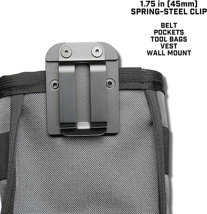 Joey Pouch PRO | Clip-On Tool Belt Bag for Tools, Screws, and Nails - Great for an Electrician, HVAC Tech, Plumber, Carpenter, Contractor, Handy Man, and Any Tradesperson - Metal Clip