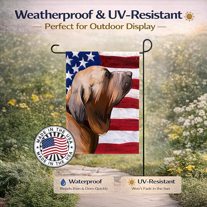 Caroline's Treasures CK6522GF Fila Brasileiro Dog American Flag Garden Flag Mailbox Flag Decorative Yard Flag Banner Outside Patio Artwork Yard Flower Beds, Garden Size, Multicolor